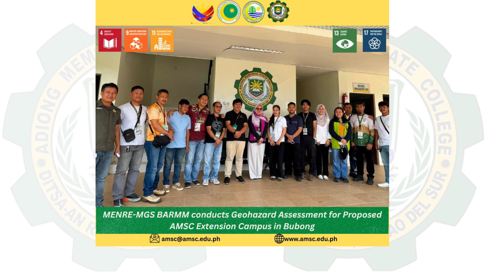MENRE-MGS BARMM conducts Geohazard Assessment for Proposed AMSC Extension Campus in Bubong